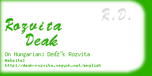 rozvita deak business card